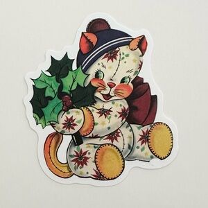 10/$10 Vintage Christmas Cat Sticker